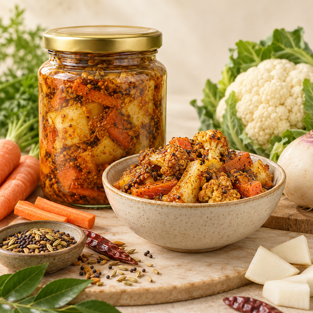 Carrot-cauliflower-turnip Pickle