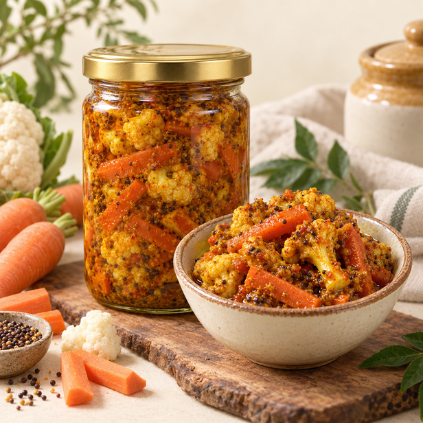 Carrot Caulliflower (Gajar-Gobi)Pickle