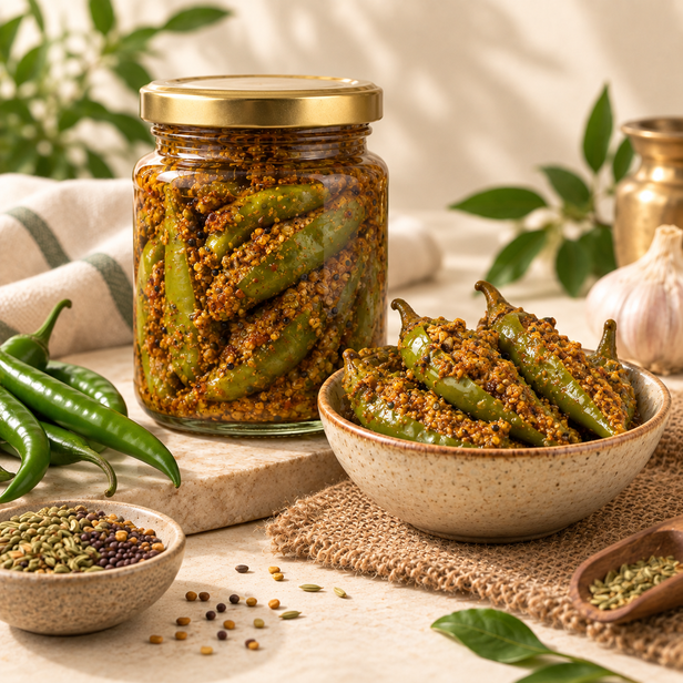 Green Stuffed Mirchi